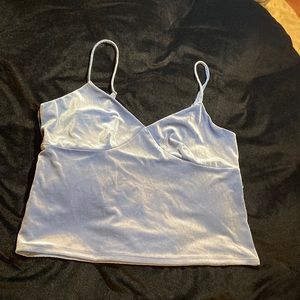 Velvet spaghetti strap tank and shingles metallic tank